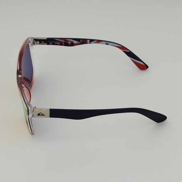 Quiksilver Round Flat Lens Sunglasses British Flag Brown Frame Orange Mirror Q25 - Picture 8 of 13